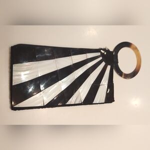 Vintage Black & White Evening Clutch Purse